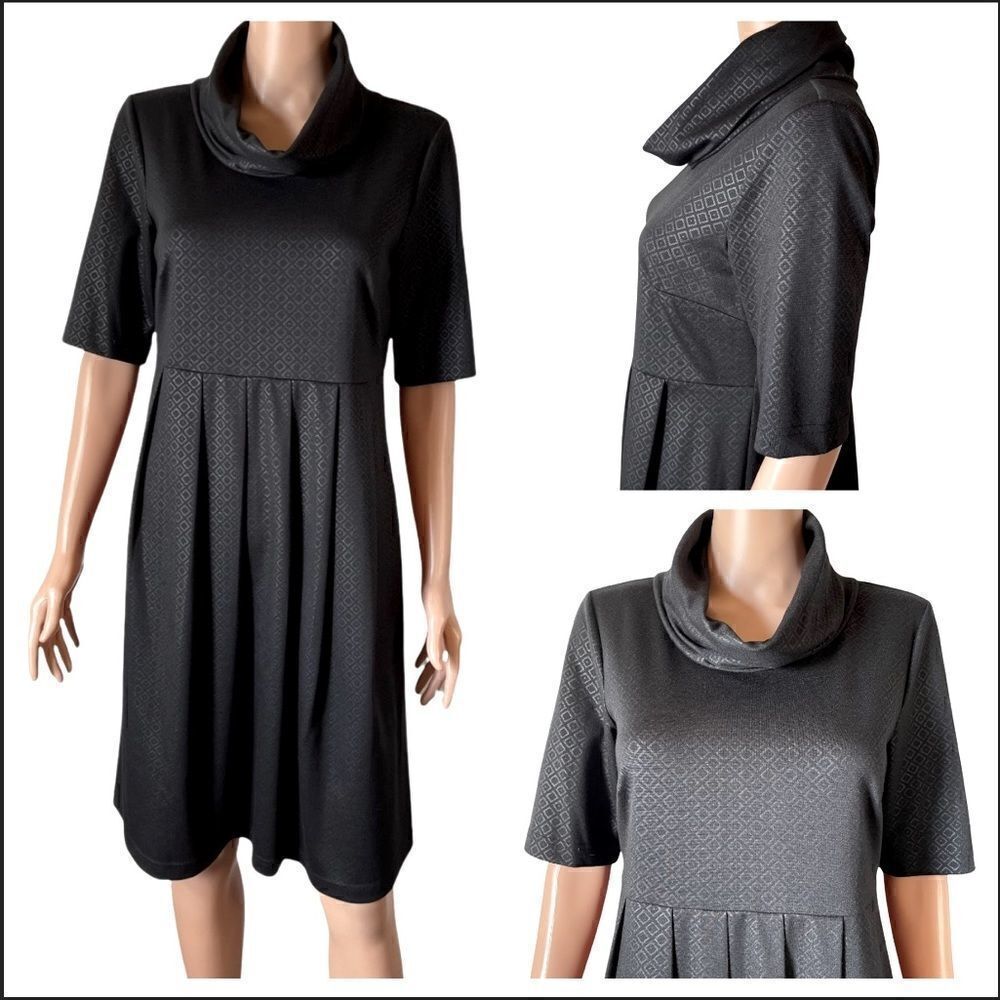 Robbie Bee Black Cowl Neck Dress Size 6